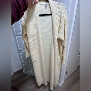 Long length yellow cardigan